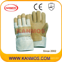 Yellow White Pig Grain Leather Work Industrial Safety Gloves (22003)